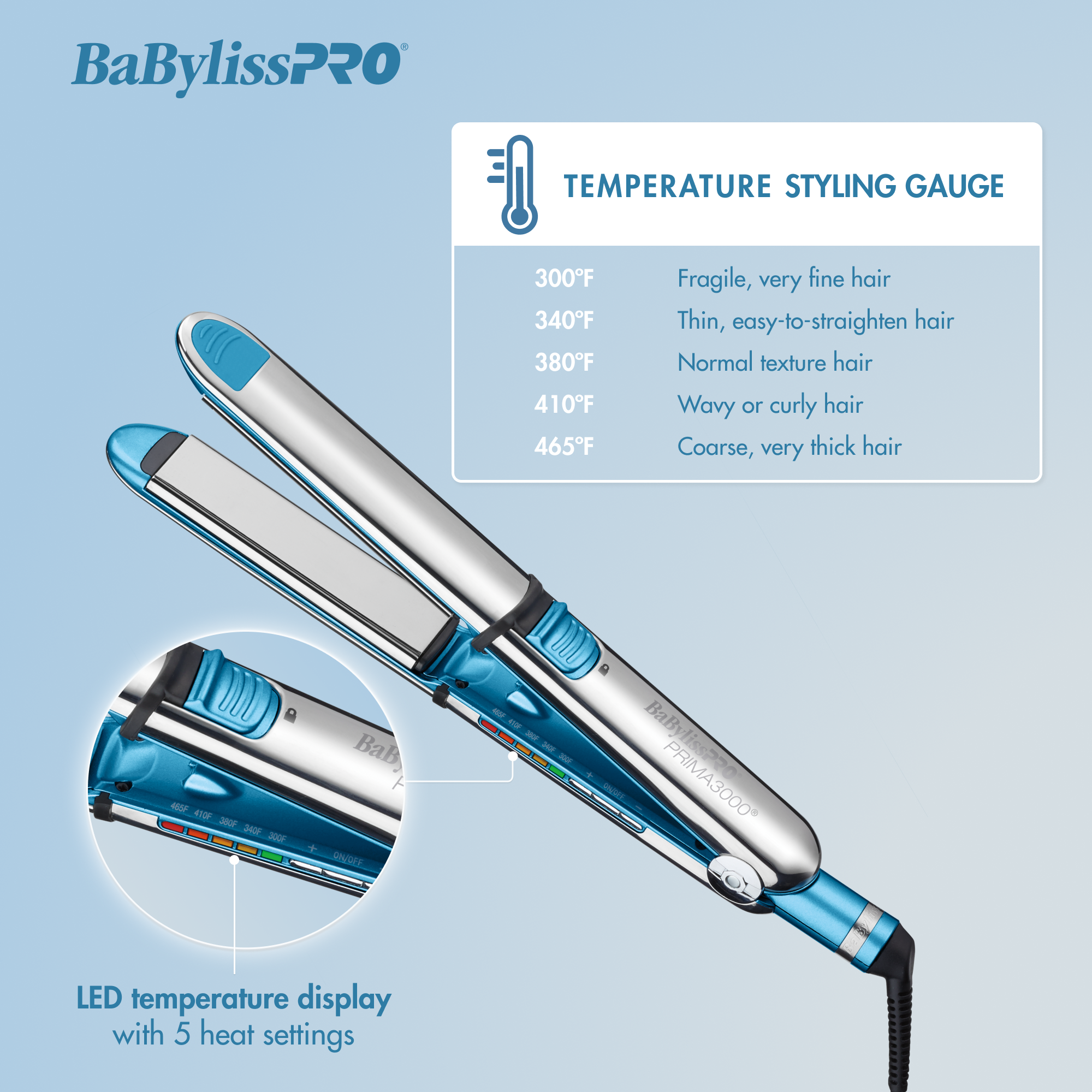 BaBylissPRO Nano Titanium Prima3000 1 Ionic Styling Iron